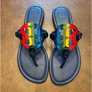 NWT Rainbow Tory Burch Miller Sandals